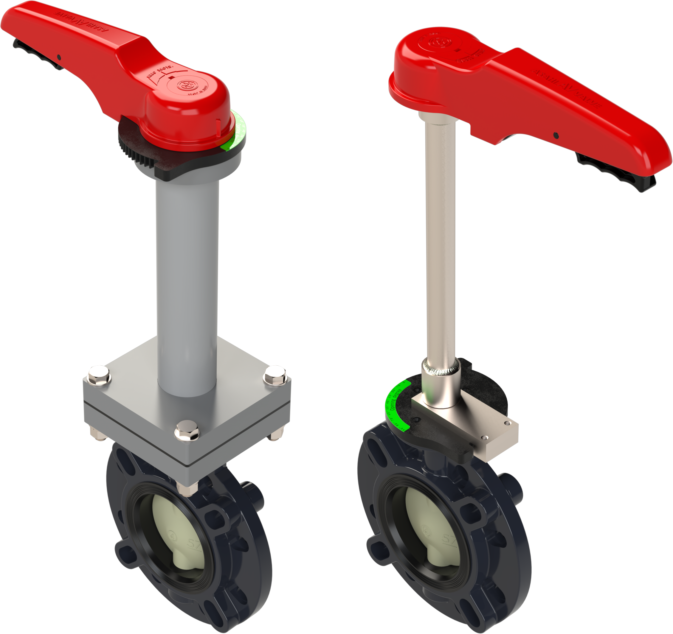 Butterfly Valves Single Piece and 2-Piece Stem Extensions